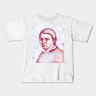 Friedrich Schlegel Portrait | Friedrich Schlegel Artwork | Line Art Kids T-Shirt